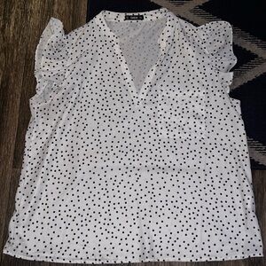 SHEIN Black and White Polka Dot Blouse